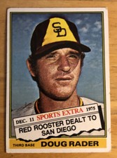 1976 Topps Traded Doug Rader Baseball Card #44T Padres Low-Grade
