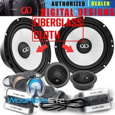 DD AUDIO D-C6.5b 6.5" 6 1/2" 245W COMPONENT SPEAKERS CROSSOVERS SILK TWEETERS
