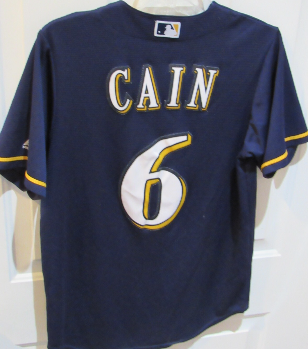 MILWAUKEE BREWERS LORENZO CAIN MLB Baseball Jersey Men's Small