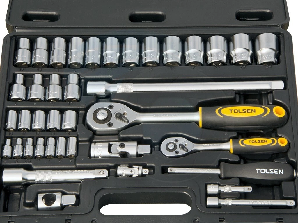 1 4 1 2inch Ratchet Wrench Automotive Metric Mechanic 4 24mm Socket Set