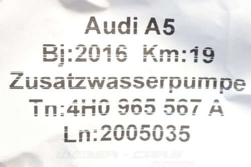 4H0965567A 4H0965569A Water Pump Coolant Pump OEM Audi A6 4A Q5 Fy 19km - Picture 9 of 9
