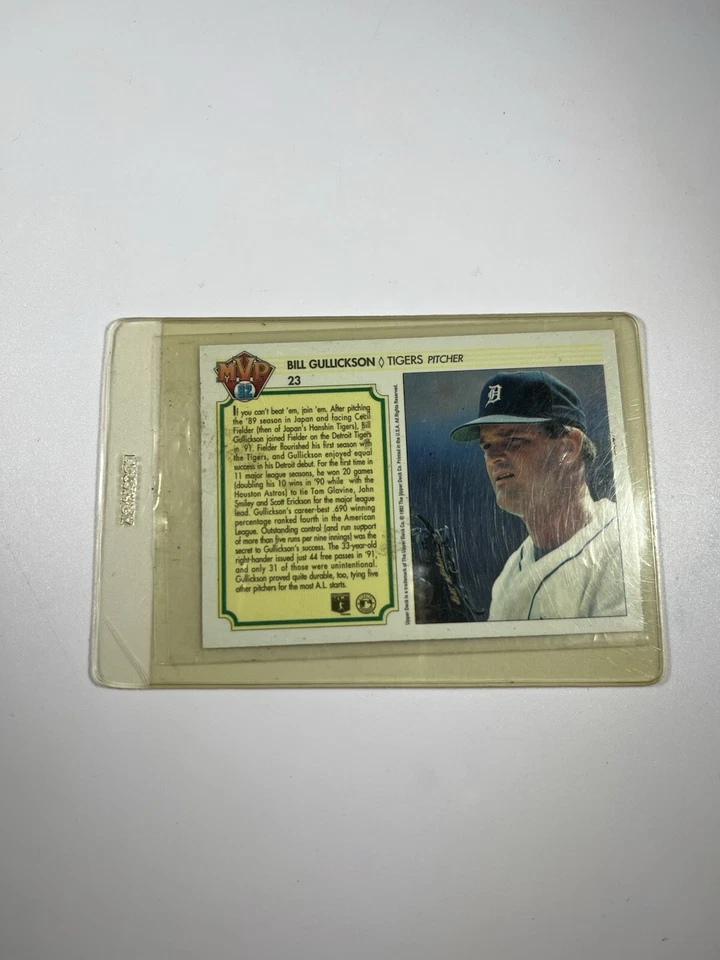 1992 Upper Deck Team MVP Holograms Bill Gullickson Detroit Tigers #23 - Image 4 of 4