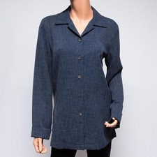 Doncaster Blue Polyester Button Down Casual Career Jacket Us8 $550