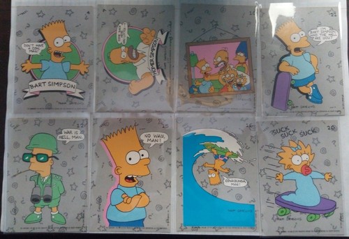 1990 Topps The Simpsons Trading Card Stickers - 8 Card Set - Bart Heavy Pack