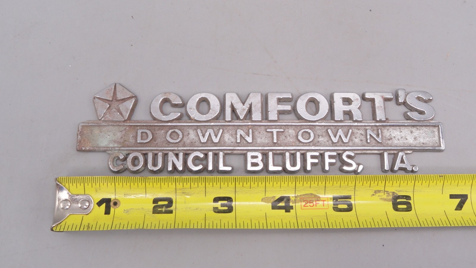 Vintage Metal Dealer Dealership Emblem / Badge Comfort's Council