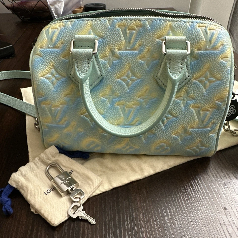NUEVO BANDOLERA LOUIS VUITTON STARDUST SPEEDY BANDOLERA 20 Empriente AZUL Foto 2 de 4