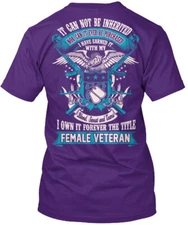 Female Veteran T-Shirt Made in the USA Size S to 5XL