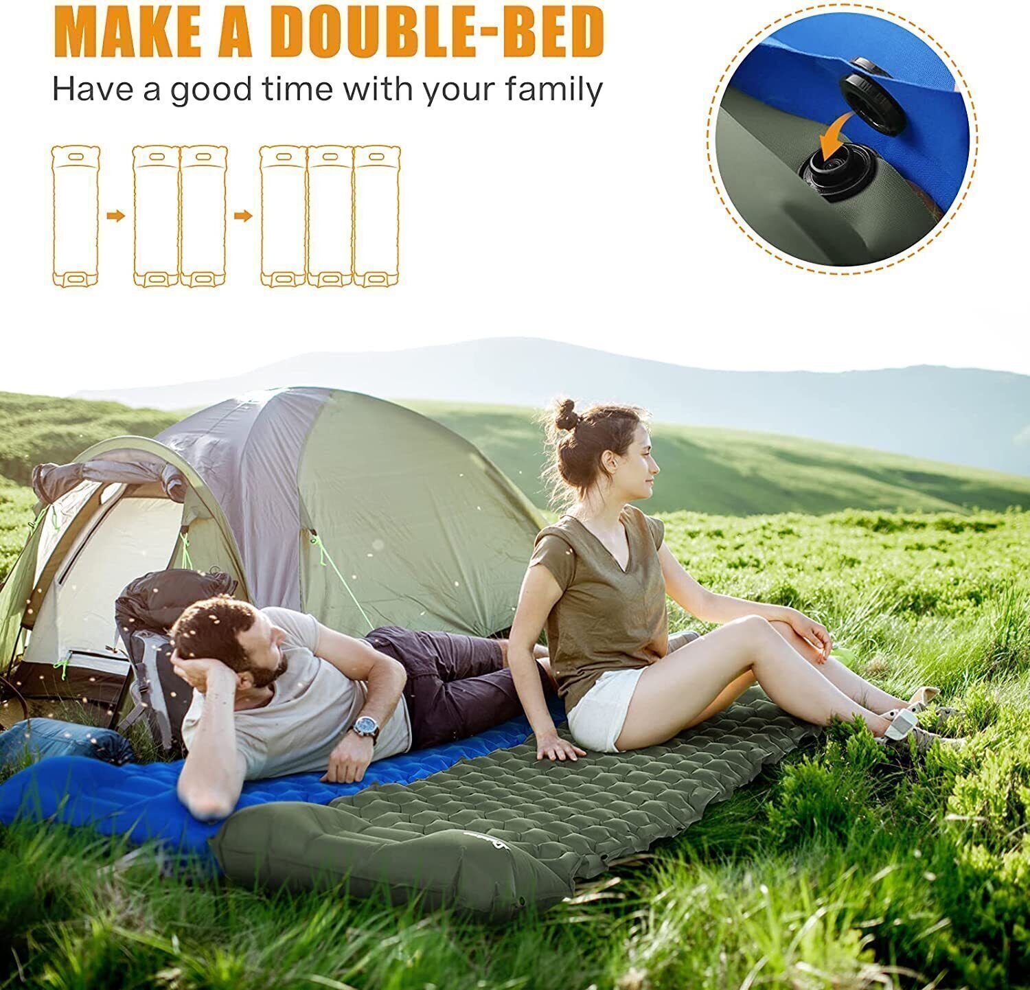 Colchoneta autoinflable para dormir, colchoneta para acampar al aire libre, colc