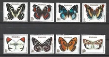 DEC-RWANDA MNH SET SC#905-912 BUTTERFLIES SCV$15.05 NICE
