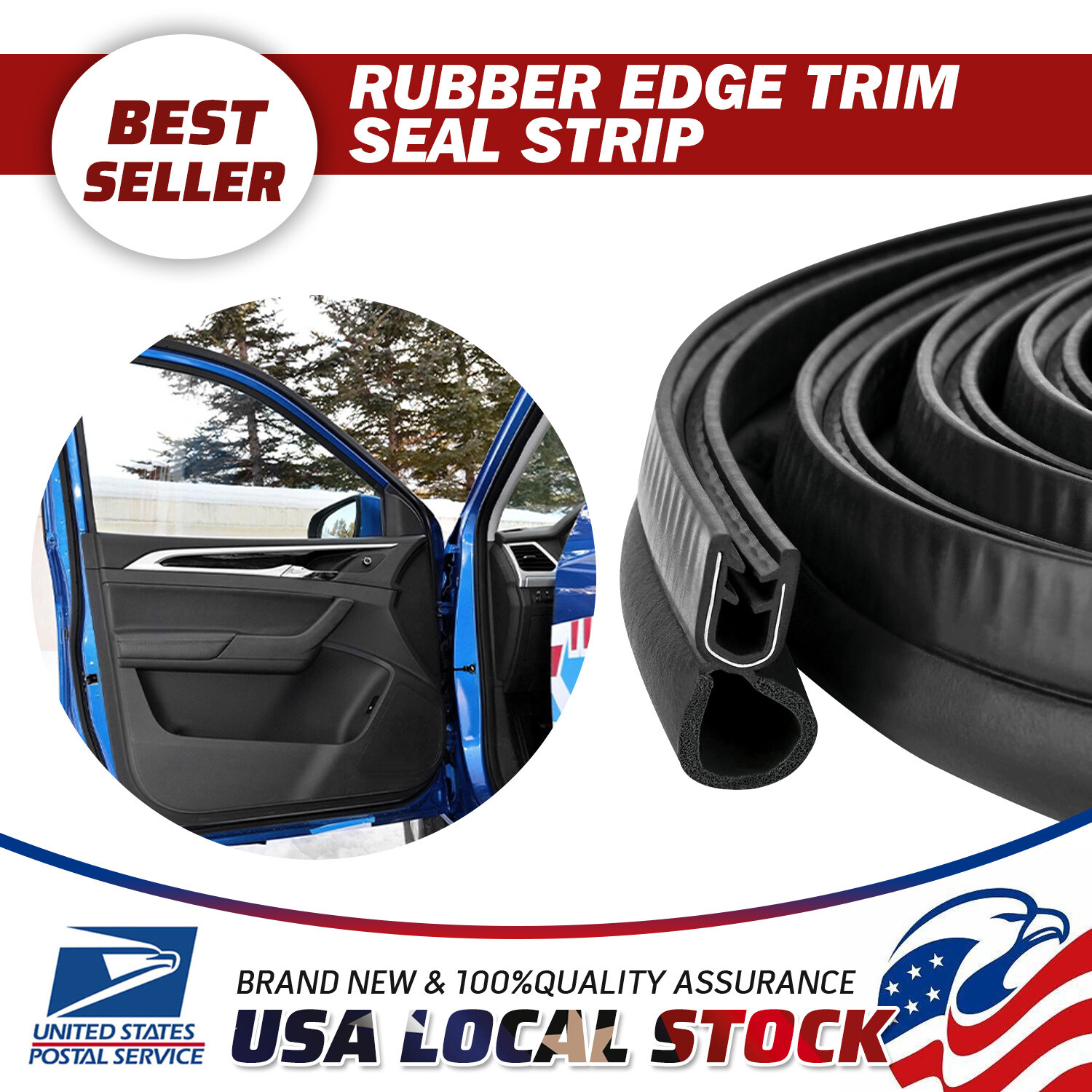 Universal U-Shape Rubber Car Door Edge Guard Trim Protector Strip