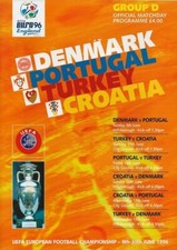 Football - Euro96 Group D Official Programme: Denmark, Portugal, Turkey, Croatia