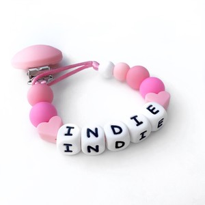 personalised silicone dummy clip