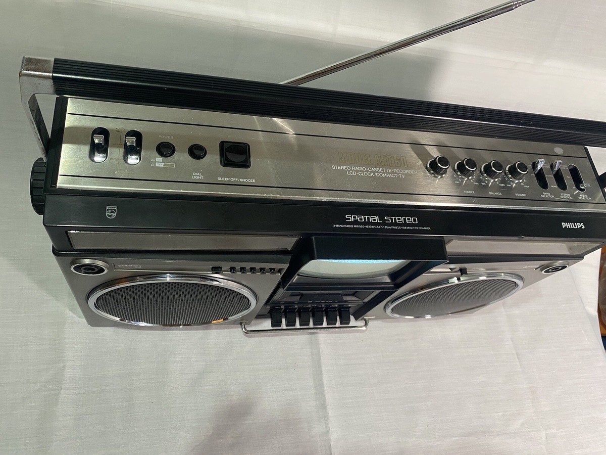 Vintage Rare Philips Model Art 60 Spatial Stereo TV Ghettoblaster