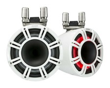 KICKER 44KMTC114W 11" Marine WakeBoard Tower Speakers with LED Grilles White 