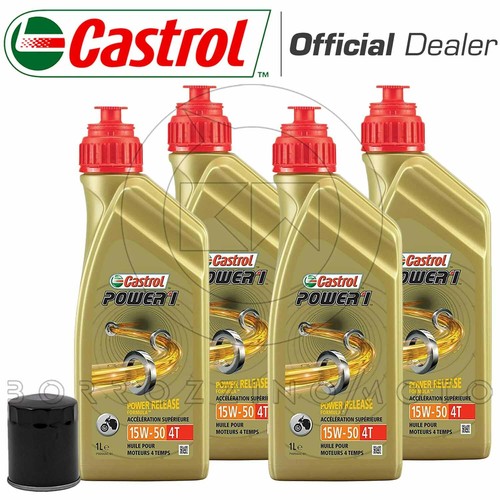 KIT TAGLIANDO OLIO CASTROL POWER 1 TRIZONE 15w50 + FILTRO HONDA CBR 600 RR 2008 - Photo 1/2