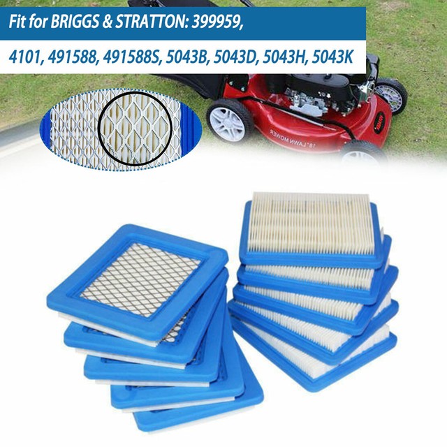 10x Air Filter Lawn Mower Filters Nice For Briggs&Stratton 491588