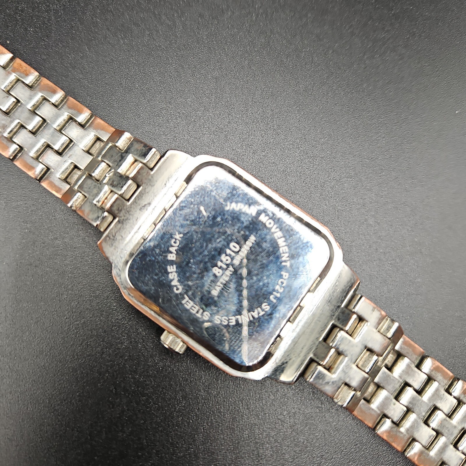 Analog Wristwatch Silver Tone Rectangular White F… - image 5