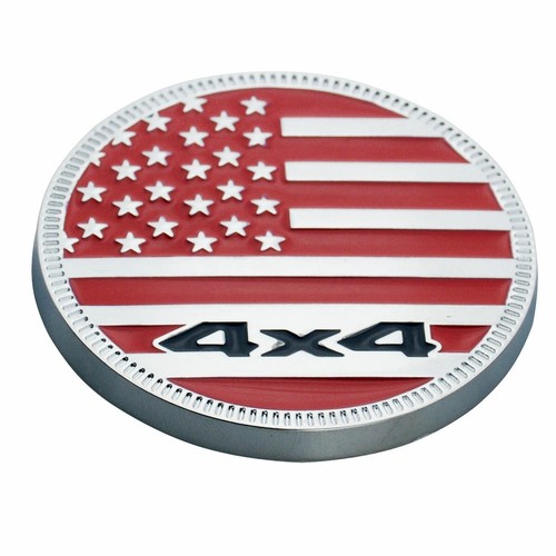1x American US Flag Logo Rated 4X4 Emblem 3D BAGDE STICKER Nameplate Red Silver - Bild 6 von 6