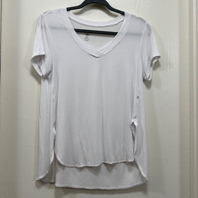 Apana Top High low  Active White size Small V-Neck Short Sleeve Yoga 