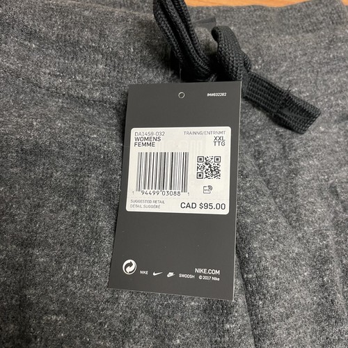 Nike Women's Therma Fleece Tapered Pants - Black Heather - Size XXL - Picture 5 of 9