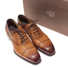 Di Bianco NWB Oxford Dress Shoes Size 8 In Patinaed Scotch Brown Leather