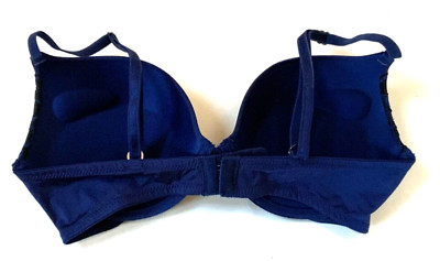 Adore Me Navy Lace Demi Push Up Bra 34C