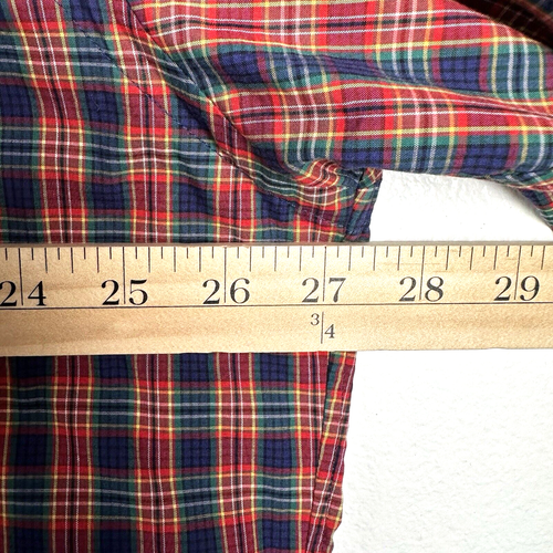 Ralph Lauren Shirt Men Large Orange Blue Plaid Button Up Custom Fit Dress Poplin - Picture 8 of 10