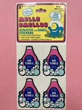 Mello Smello Scratch Sniff Stickers Mr. Tubble Soap & Hot Dog 80’s Vintage Pack