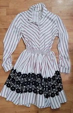 Maje Paris Stripe Ronnie Mini Shirt Dress Women's Size 1 Pink & Black