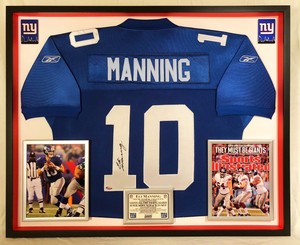 eli manning framed jersey