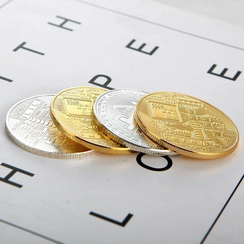 BITCOIN moneta in metallo souvenir criptovaluta in oro da collezione - Foto 4 di 8