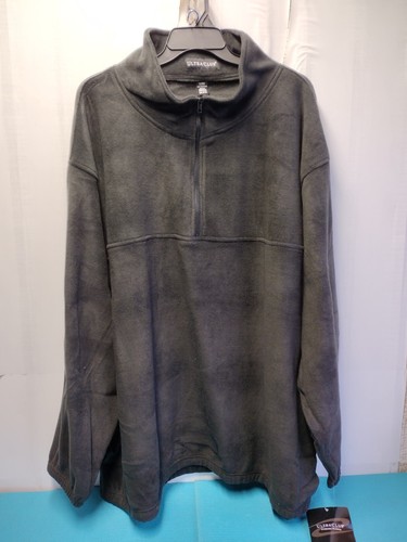 Ultra Club Mens Iceberg Fleece Sweatshirt 1/4 Zip Elastic Hem Black Size 6XL New - 第 1/10 張圖片