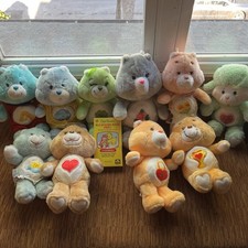 Vintage 1980s Kenner Care Bears Plush Lot Of 10 With A Golden Book VHS SEALED