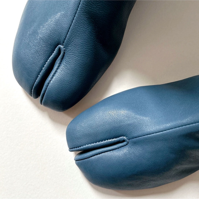 Maison Margiela Tabi Boots Blue Vintage Leather EU37/US7 3cm Heel