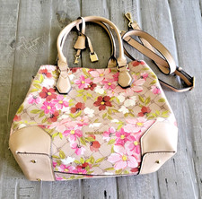 NINE WEST Mujer Paisley Jet Set Rosa Beige Floral Primavera Cartera Bolso de Mano
