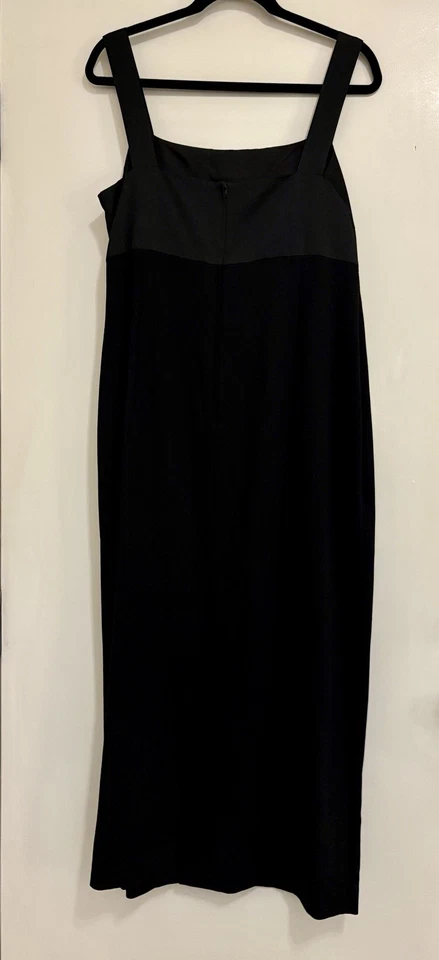 Vestido y abrigo de lana largo completo negro formal Marina Rinaldi Foto 4 de 4