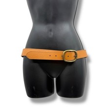 Cobalt Genuine Leather Belt Women's Tan Brass Buckle 39 Inch Long