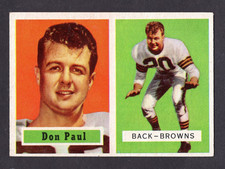 1957 TOPPS DON PAUL CARD NO:114 NEAR MINT CONDITION