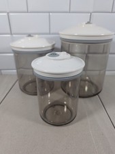 (3) Food Saver Snail Vacuum Seal Canisters Marinators W/Lids 25 50 80 oz Set