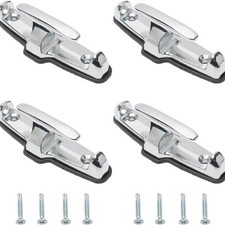 4pcs Chrome T-Hook Tie Down Rope Kit Anchor Point Boat Truck Trailer Set Pair 