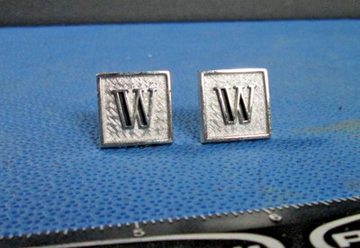 Vintage Silver Monogram ''W'' Cufflinks A4