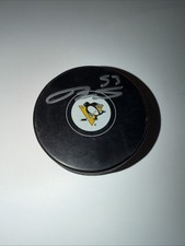 Teddy Blueger Signed Autographed Penguins Authentic Hockey Puck
