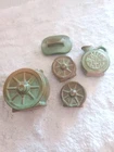1950s FRANKOMA Prairie Green WAGON WHEEL Teapot Cream Sugar