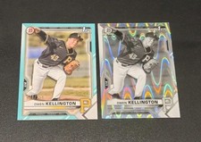 Owen Kellington 2021 Bowman 1st Chrome Draft Aqua #/199 + B&W RayWave Refractor