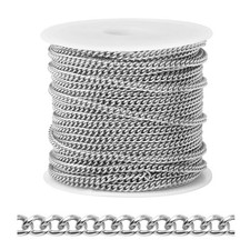 66 Ft Stainless Steel Curb Chains Bulk For Jewelry Making 2mm 304 Stainless St