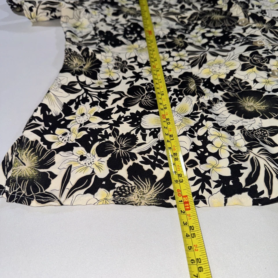 Camisa abotonada vintage Sag Harbor para mujer con estampado de hibisco hawaiano XL sedosa Foto 4 de 4