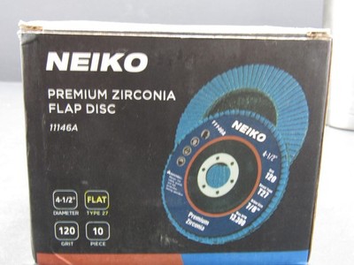 Neiko Aluminum Oxide Flap Disc 9 Pack 4 1/2'' Flat 120  Grit 9 Pieces NIB