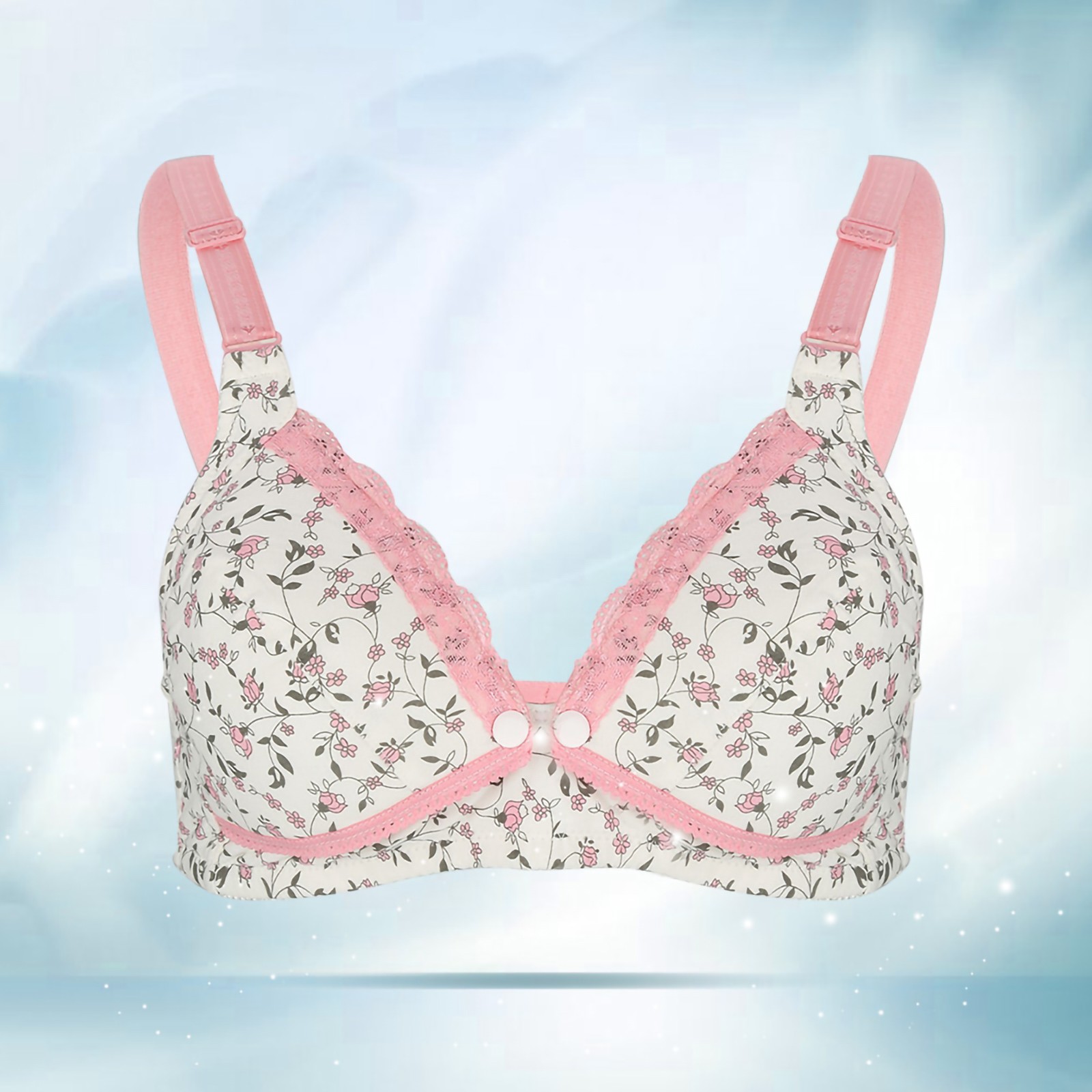 Cotton Nursing Bra Adjustable Sleep Bras For Easy Feeding Maternity Excellent↑