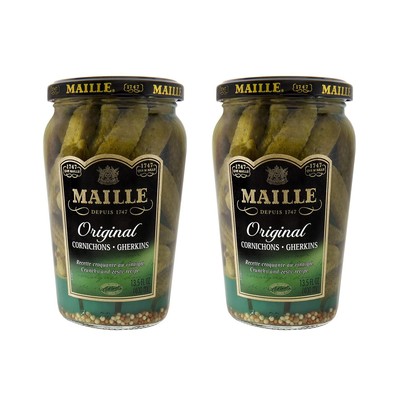 Maille Pickles 2 count Cornichons Original 13.5 oz Fl Oz (Pack of 2) 