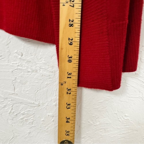 Maglione cardigan Talbots rosso aperto davanti donna L lana merino preppy carriera - Foto 5 di 6